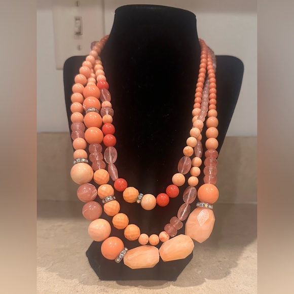 Banana Republic Multi-Strand Coral Toned  Necklace - Picture 5 of 5